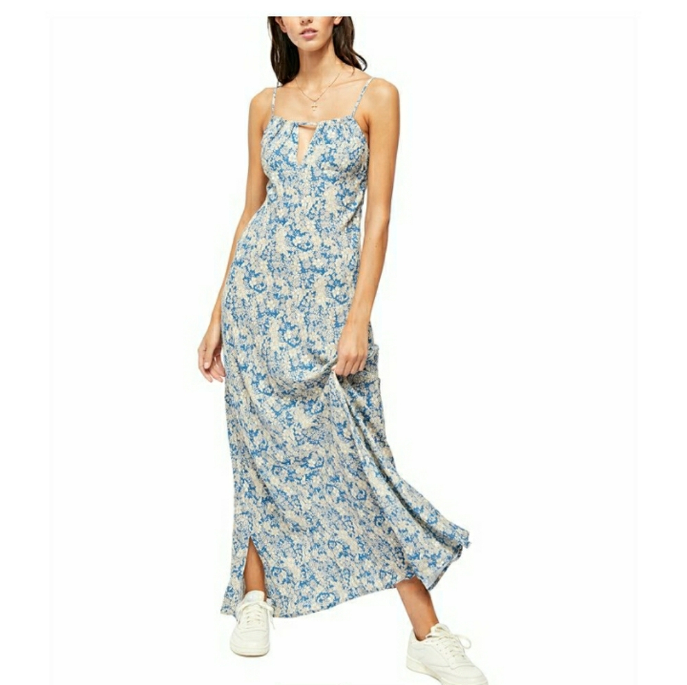 Free People Blue Floral Bon Voyage Maxi Dress